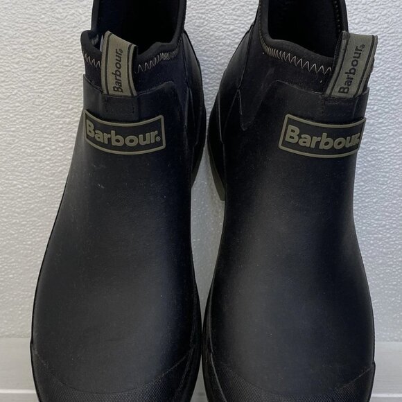 Barbour Ridge Wellingtons Rain Ankle Boot Men US Size 12 UK Size 11 Black Rubber